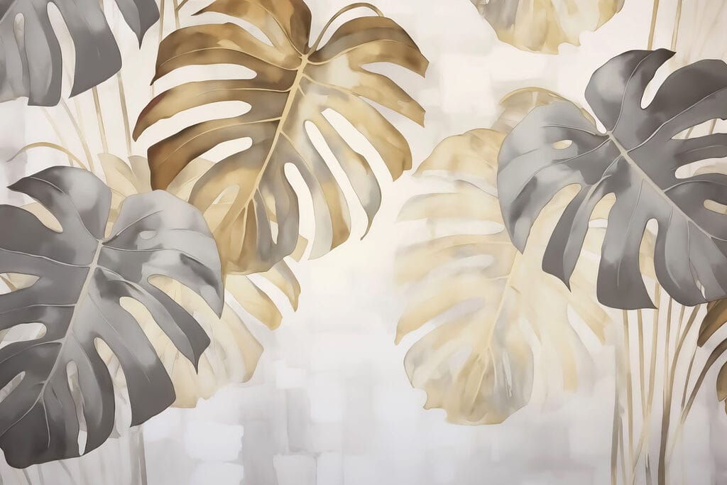 Feuilles tropicales à l’aquarelle — motif complet
