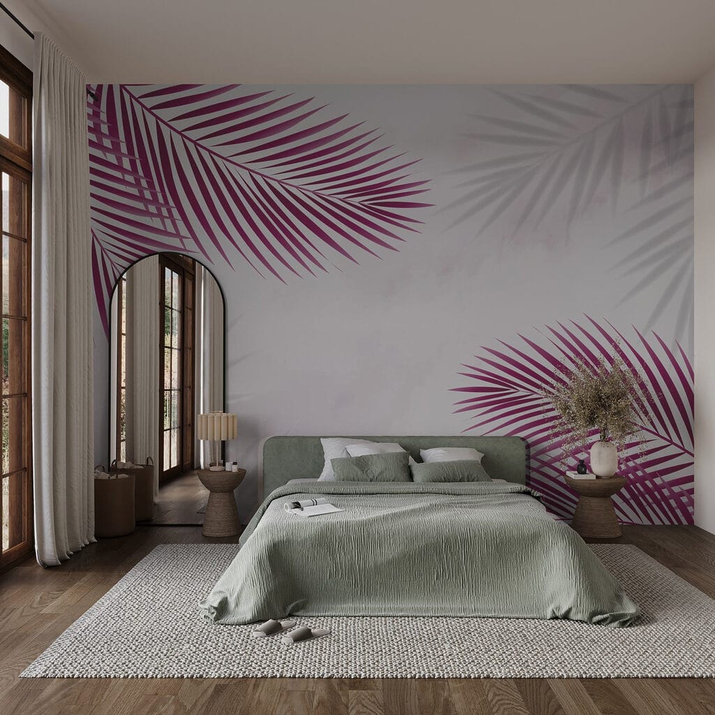 Palmes aux ombres douces dans un intérieur
