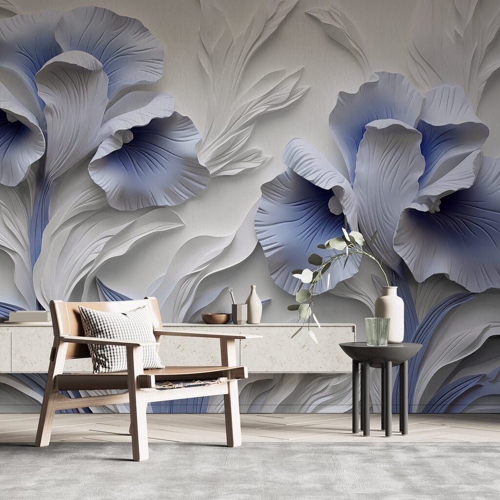 Fleurs de papier bleues — intérieur 1