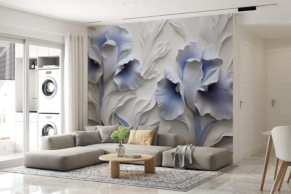 Fleurs de papier bleues — intérieur 2