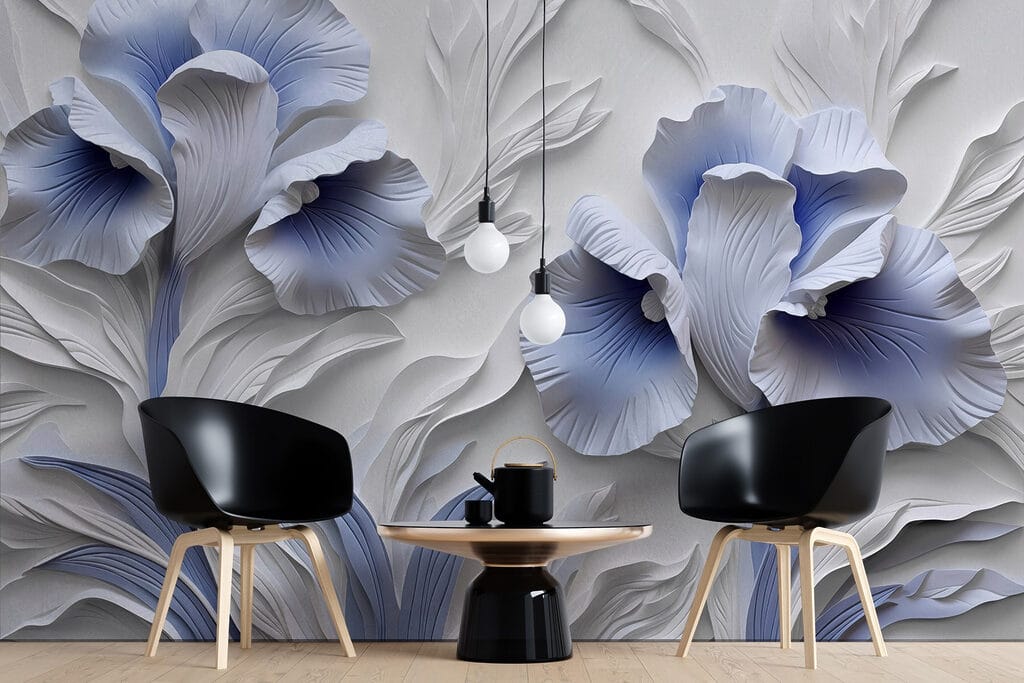 Fleurs de papier bleues — intérieur 3