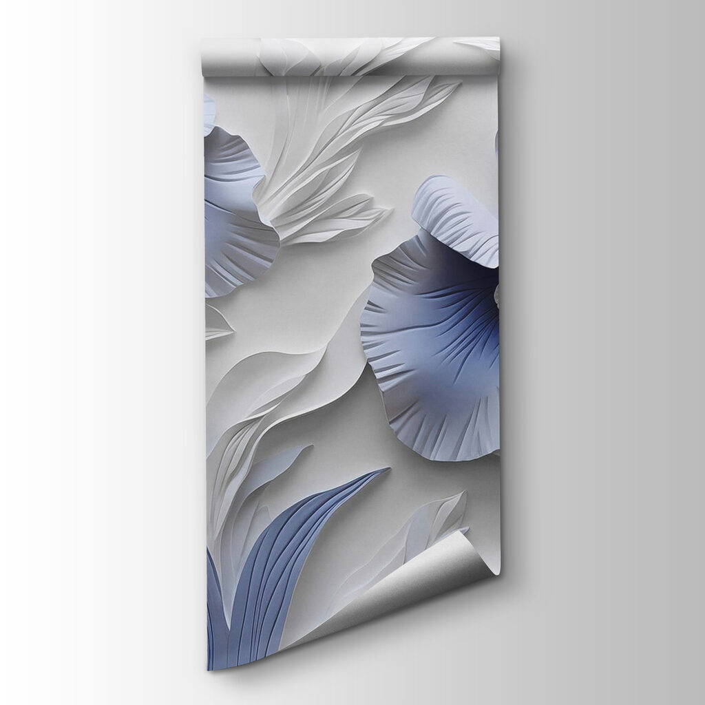 Fleurs de papier bleues — vue du produit