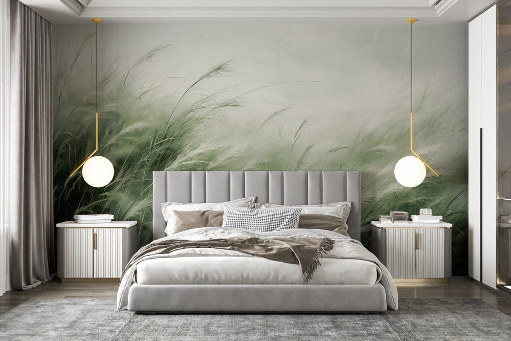 Herbes ondoyantes dans un intérieur