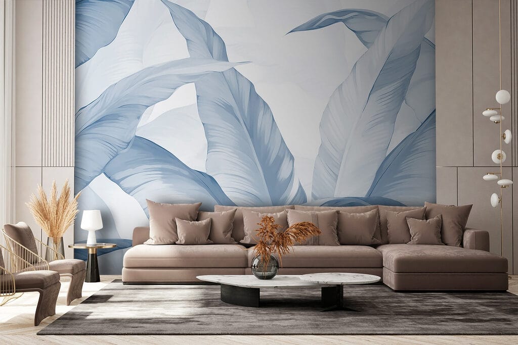 Feuilles en touches pâles — intérieur 2