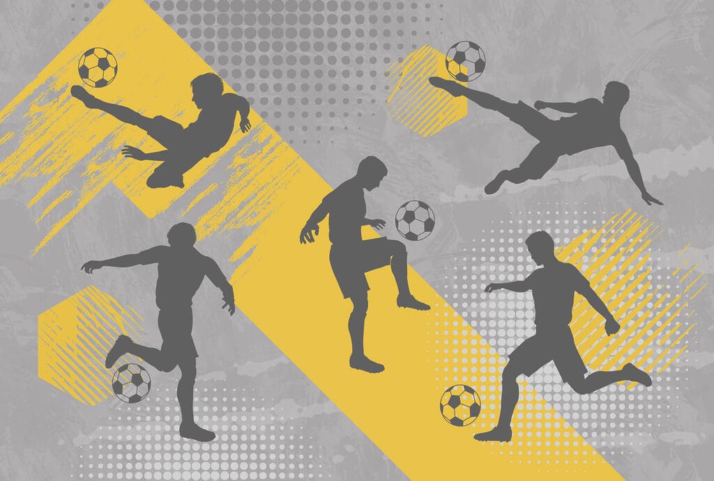 Footballeurs en mouvement — motif complet