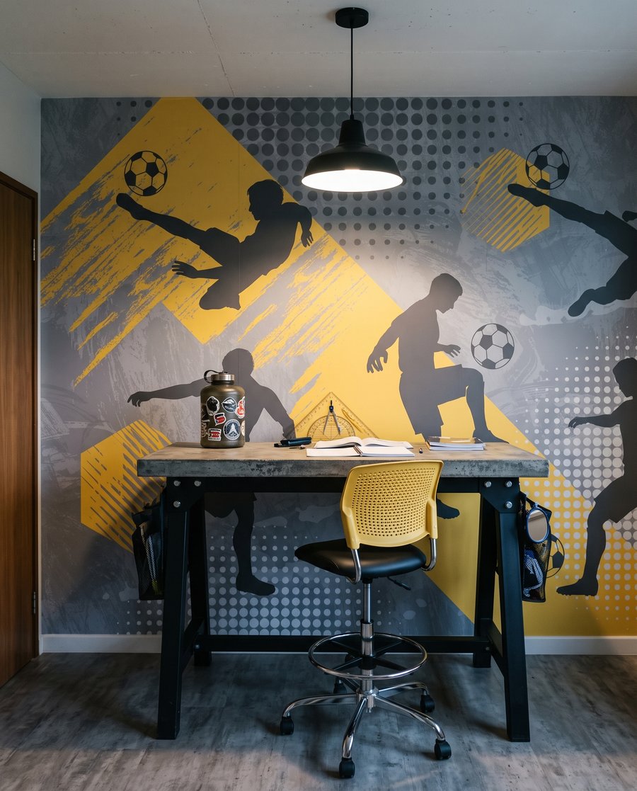 Footballeurs en mouvement — intérieur 3