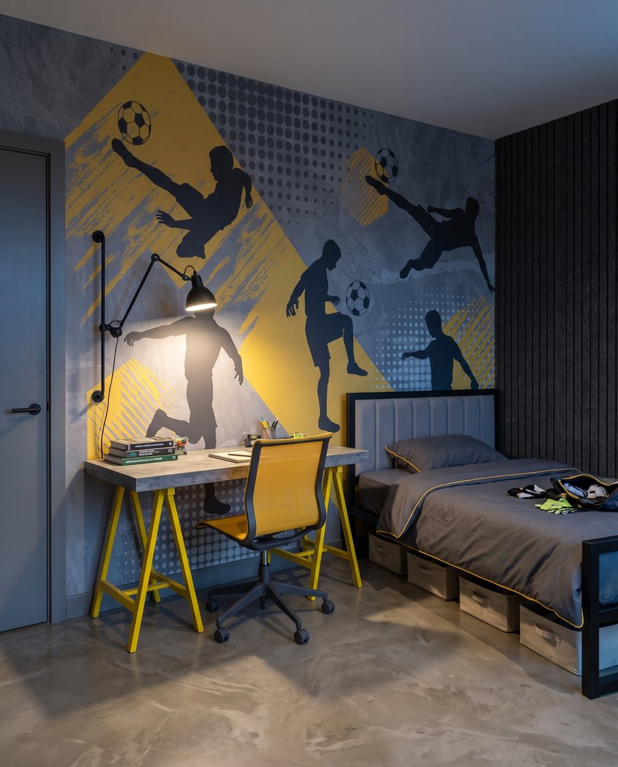 Footballeurs en mouvement — intérieur 4