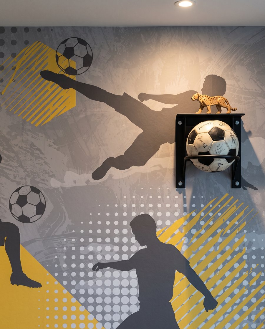 Footballeurs en mouvement — détail