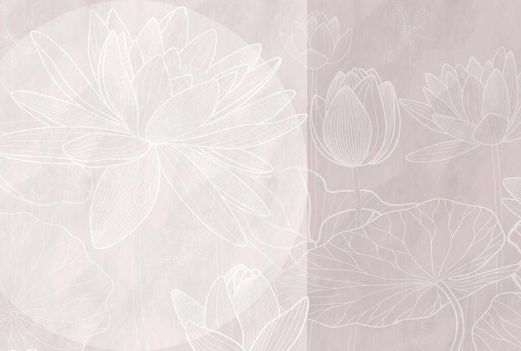 Lotus au trait blanc — motif complet