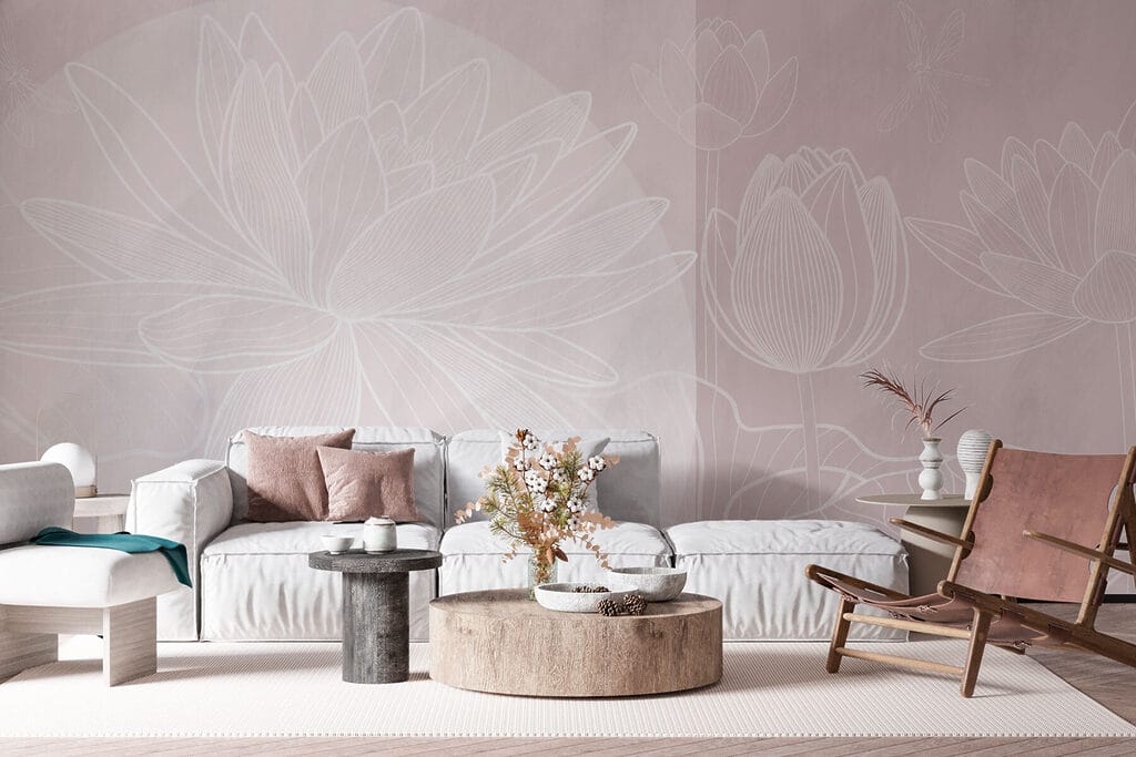 Lotus au trait blanc — intérieur 1