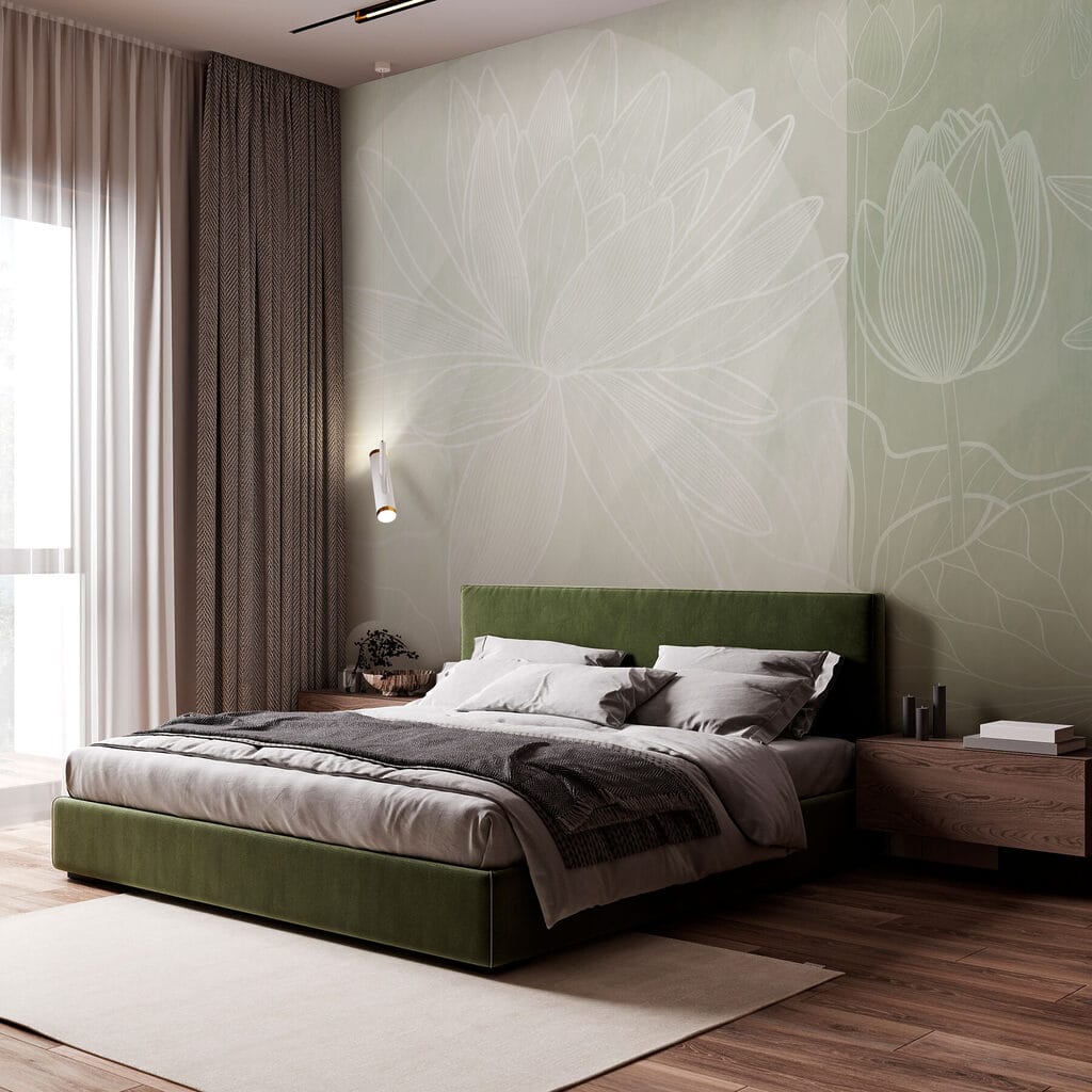 Lotus au trait blanc — intérieur 1