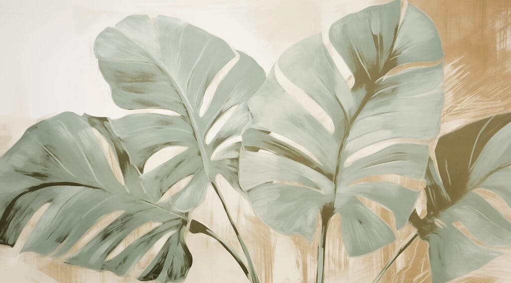 Feuilles tropicales ajourées — motif complet