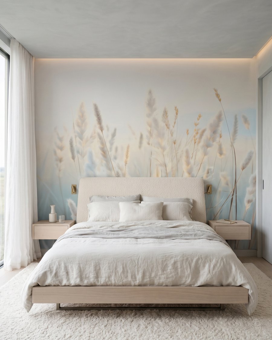Graminées sur bleu tendre — intérieur 2