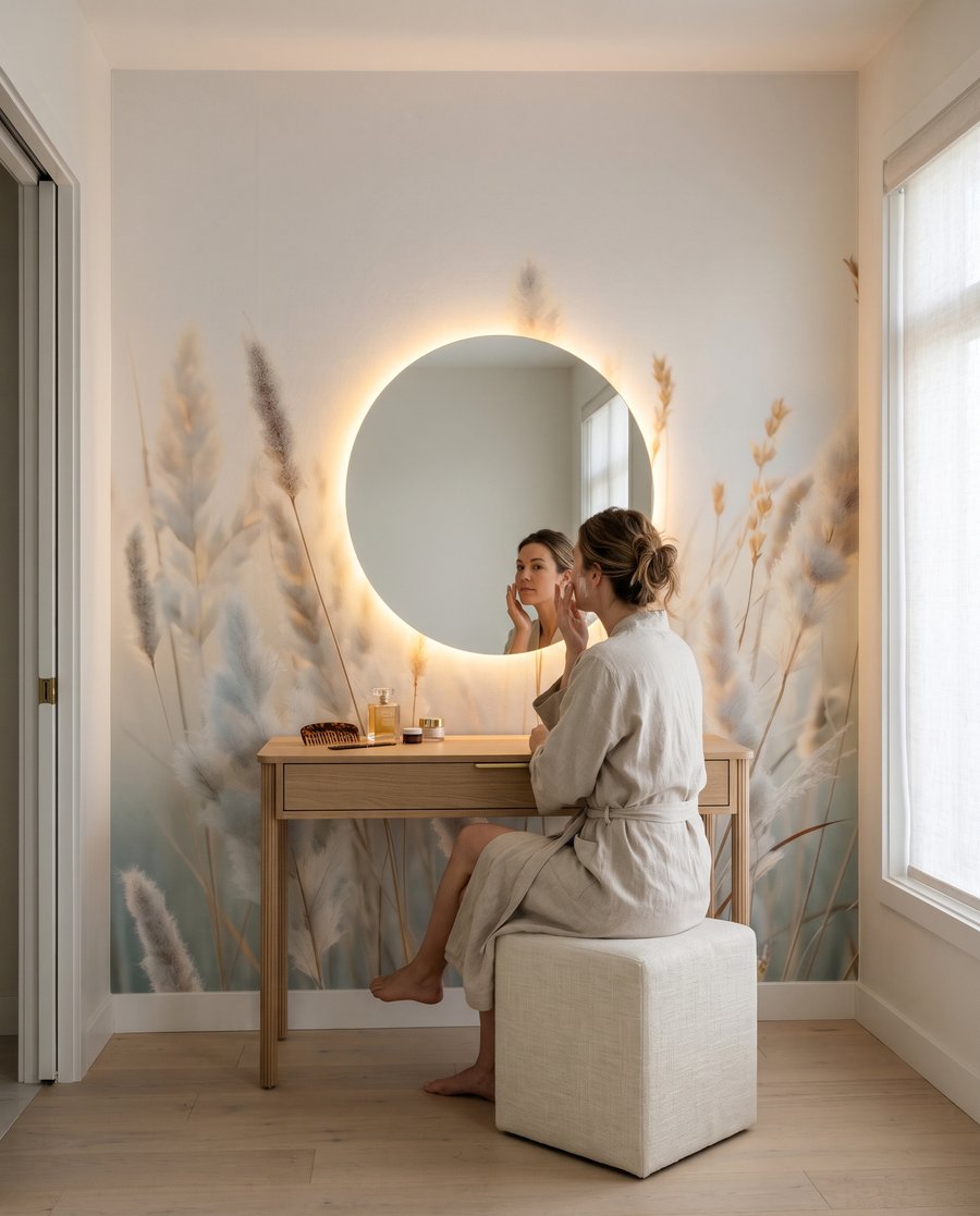 Graminées sur bleu tendre — intérieur 3