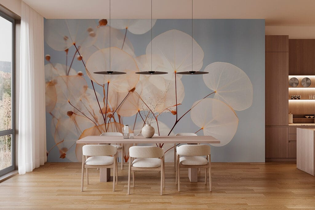 Lueur sur les feuilles dans un intérieur