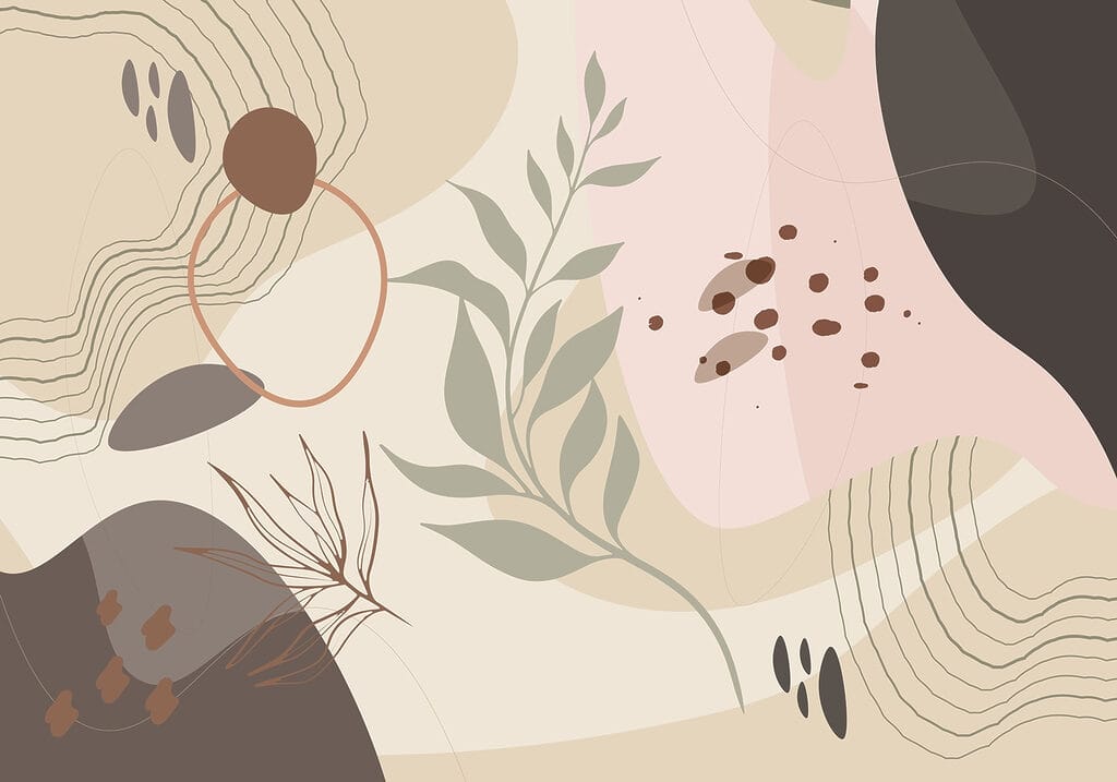 Rameaux et formes organiques — motif complet