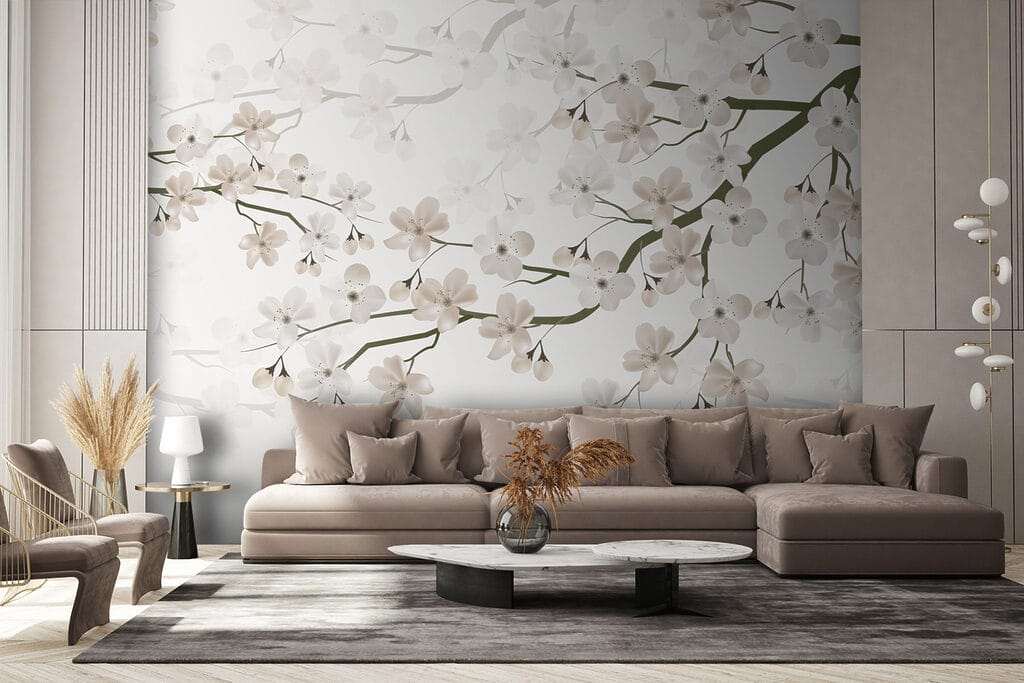 Branche fleurie dans un intérieur