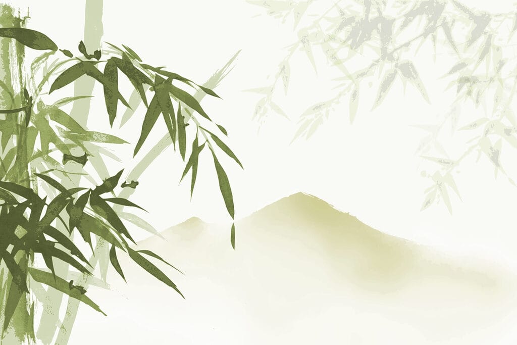 Brise dans les bambous — motif complet