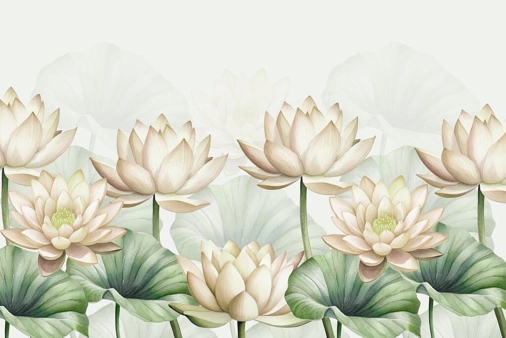 Étang de lotus — motif complet