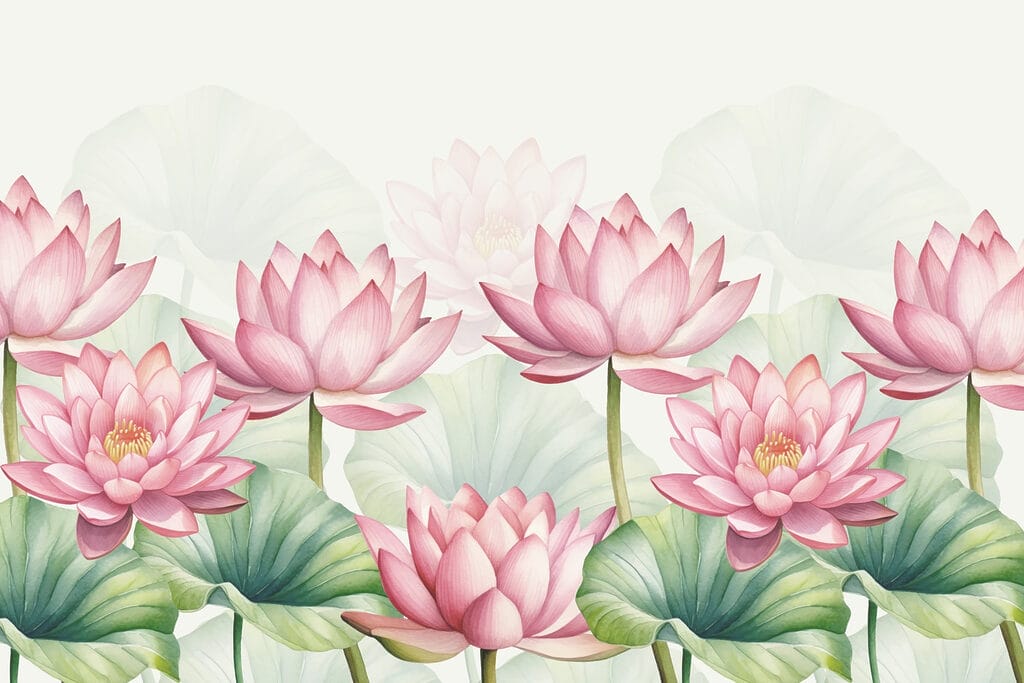 Étang de lotus — motif complet