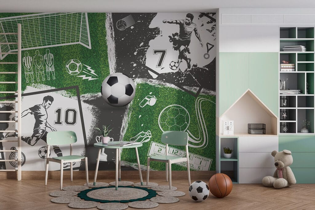 Univers du football dans un intérieur