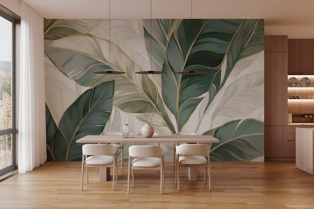 Feuillage vert, nervures d’or — intérieur 4