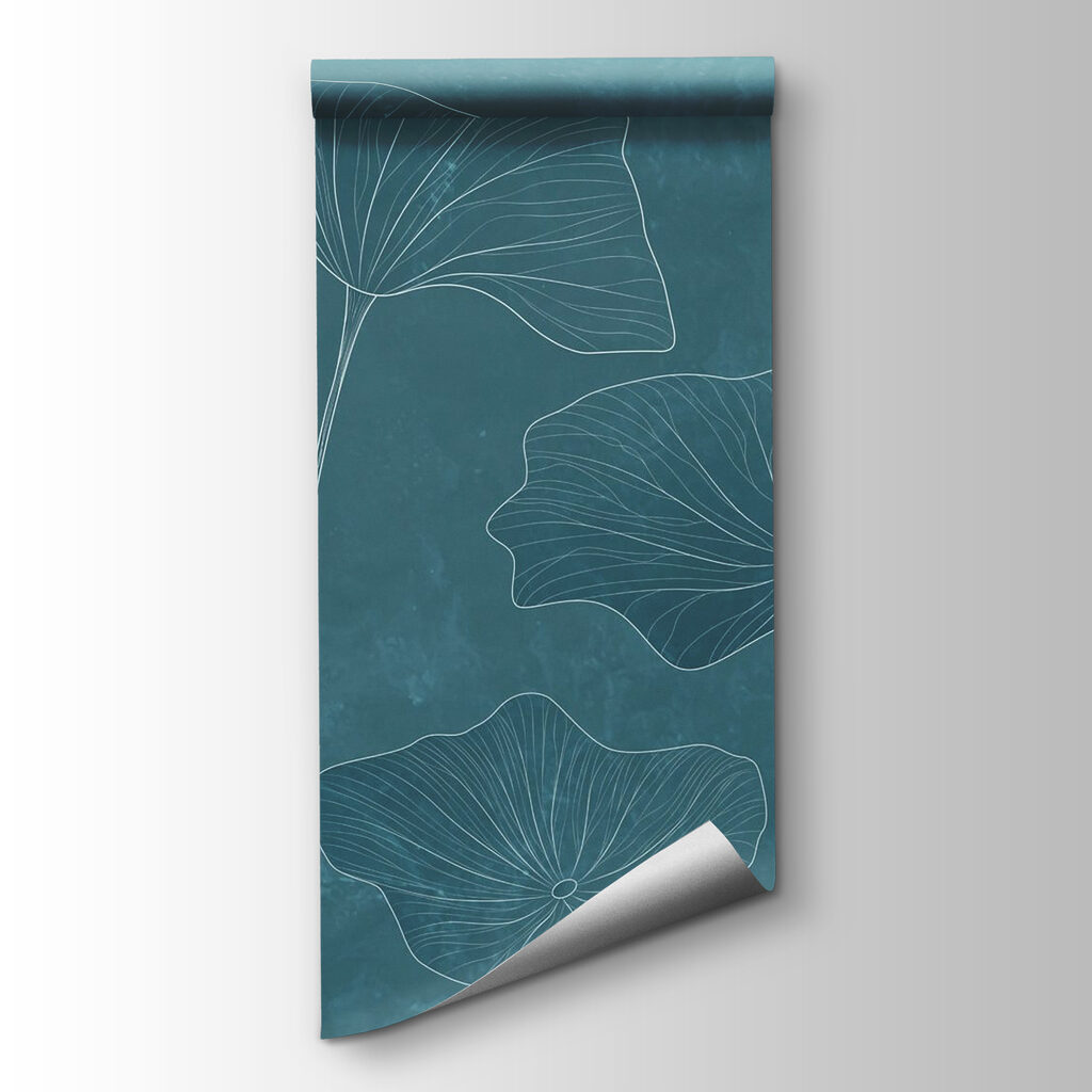 Dessin floral sur bleu — vue du produit