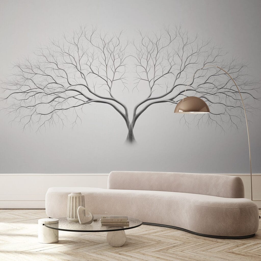 Arbre d’hiver paisible dans un intérieur