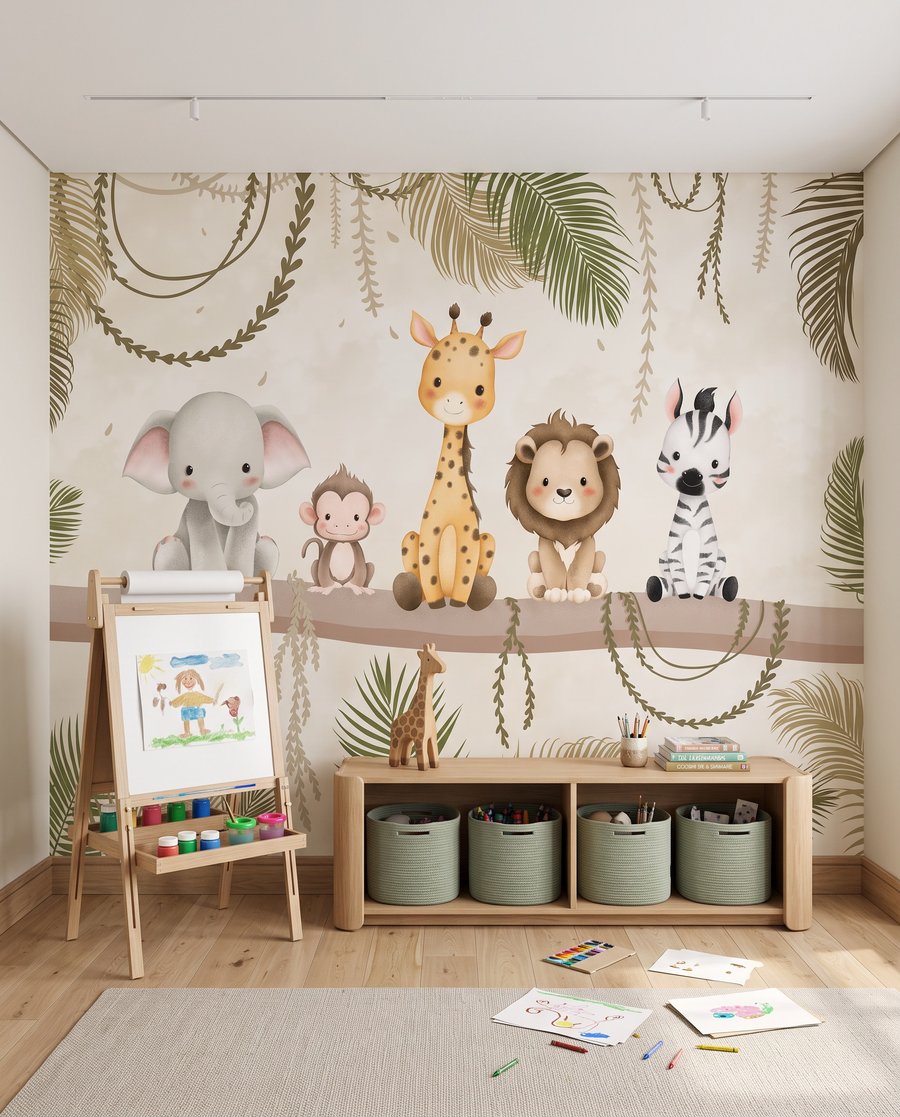 Copains de la jungle dans un intérieur