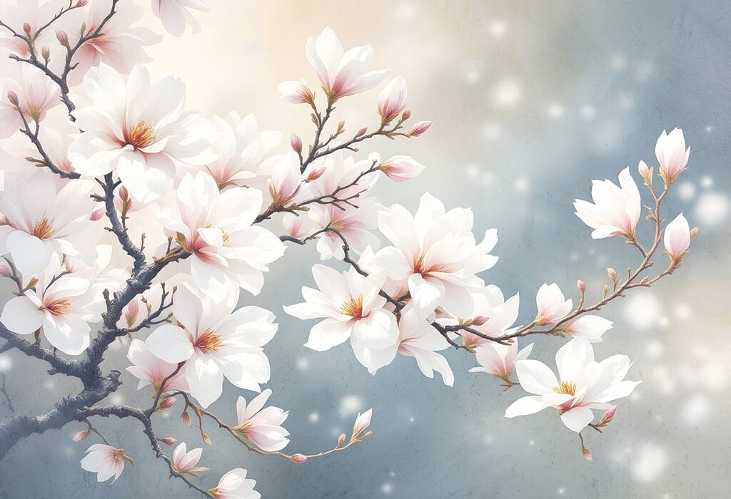Élan de fleurs blanches — motif complet