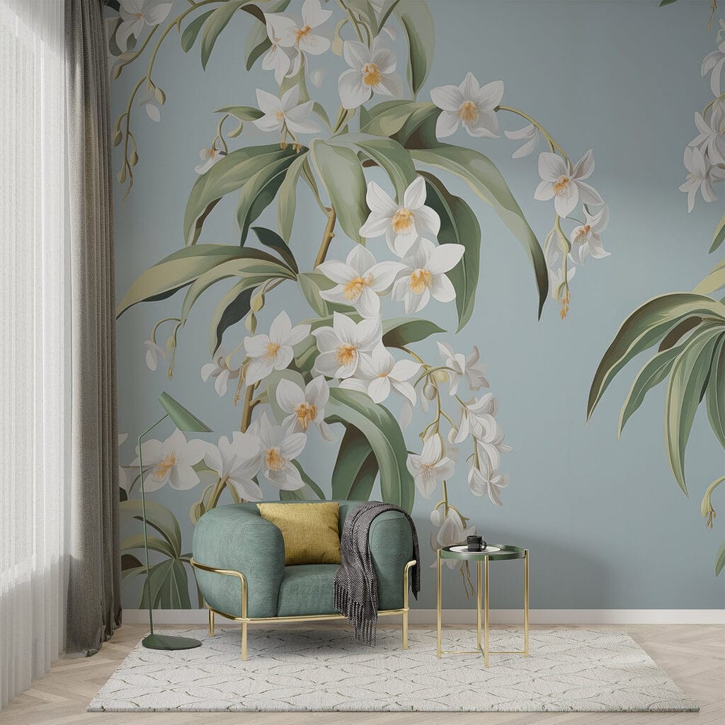 Grappes blanches sur bleu — intérieur 1