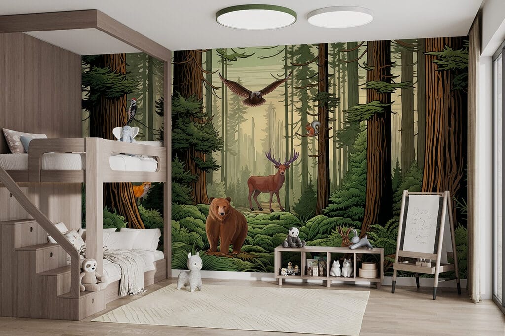 Ours parmi les fougères — intérieur 1
