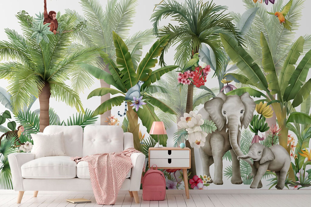 Animaux sous les palmiers — intérieur 4