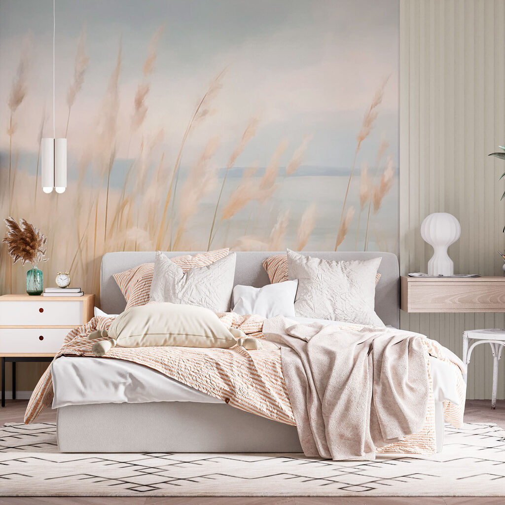 Herbes devant la mer dans un intérieur