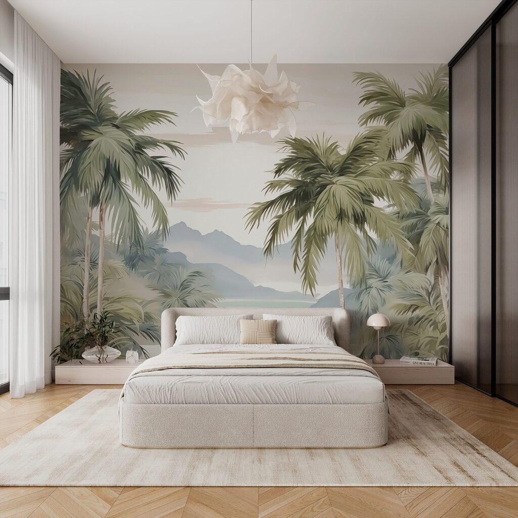 Palmiers sur la baie dans un intérieur