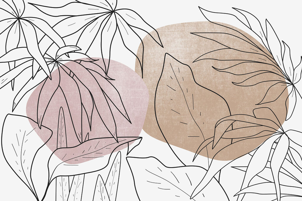 Contours de feuilles — motif complet