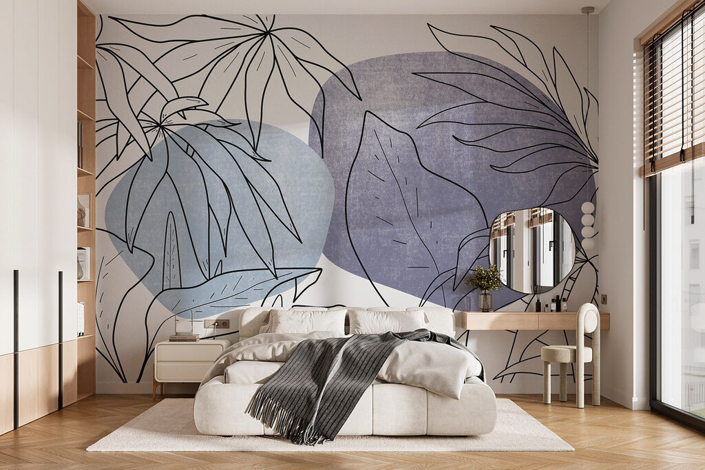 Contours de feuilles dans un intérieur