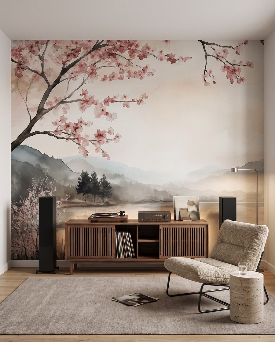 Fleurs au-dessus du lac dans un intérieur