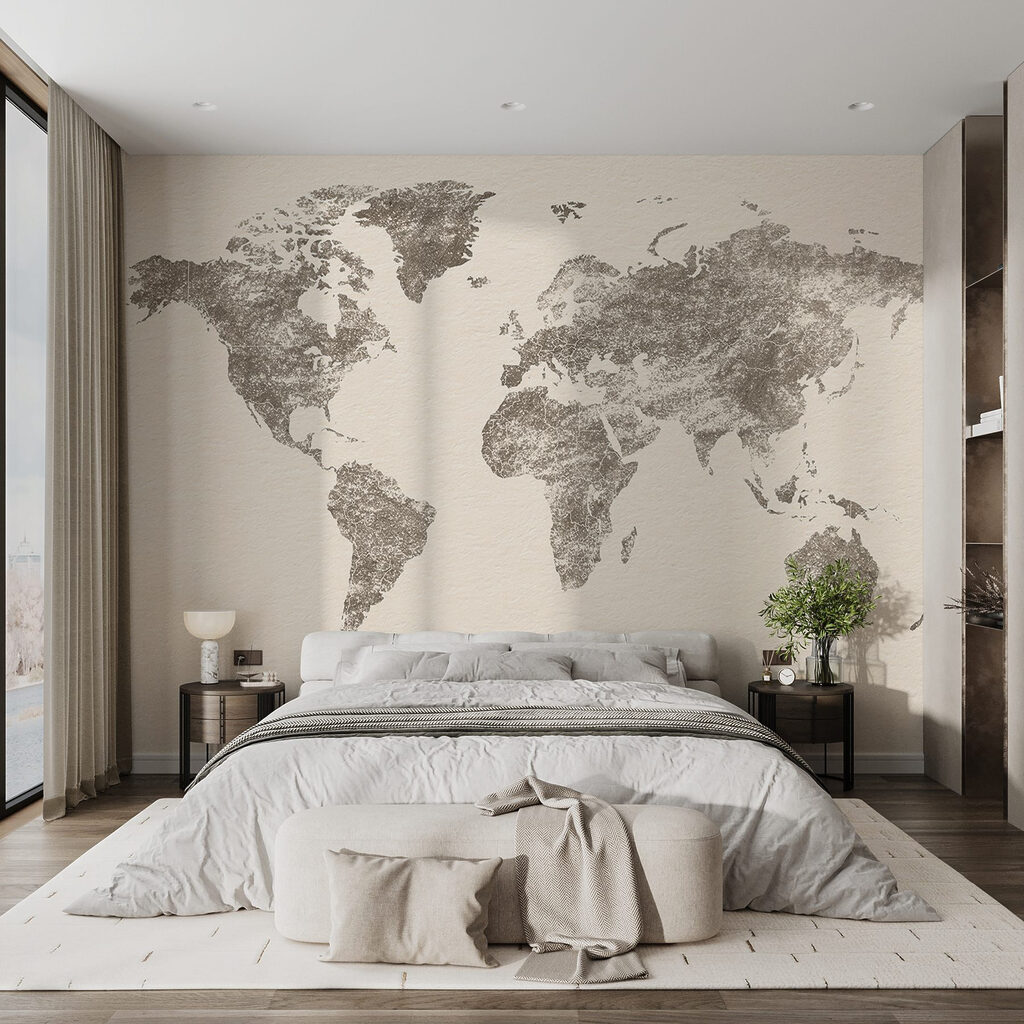 Mappemonde à l’ancienne dans un intérieur