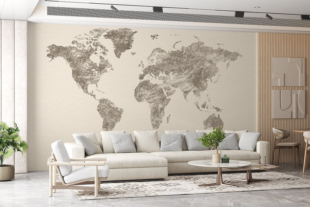 Mappemonde à l’ancienne dans un intérieur
