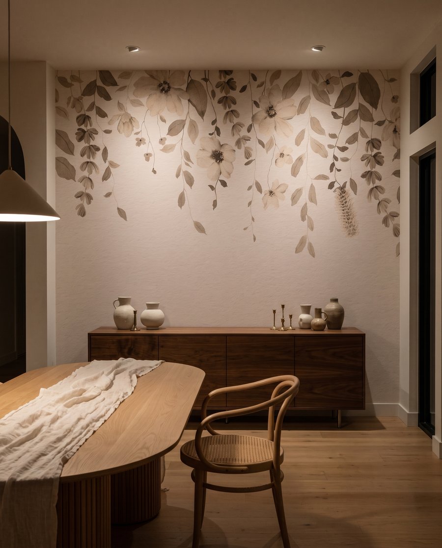 Guirlandes fleuries suspendues — intérieur 4