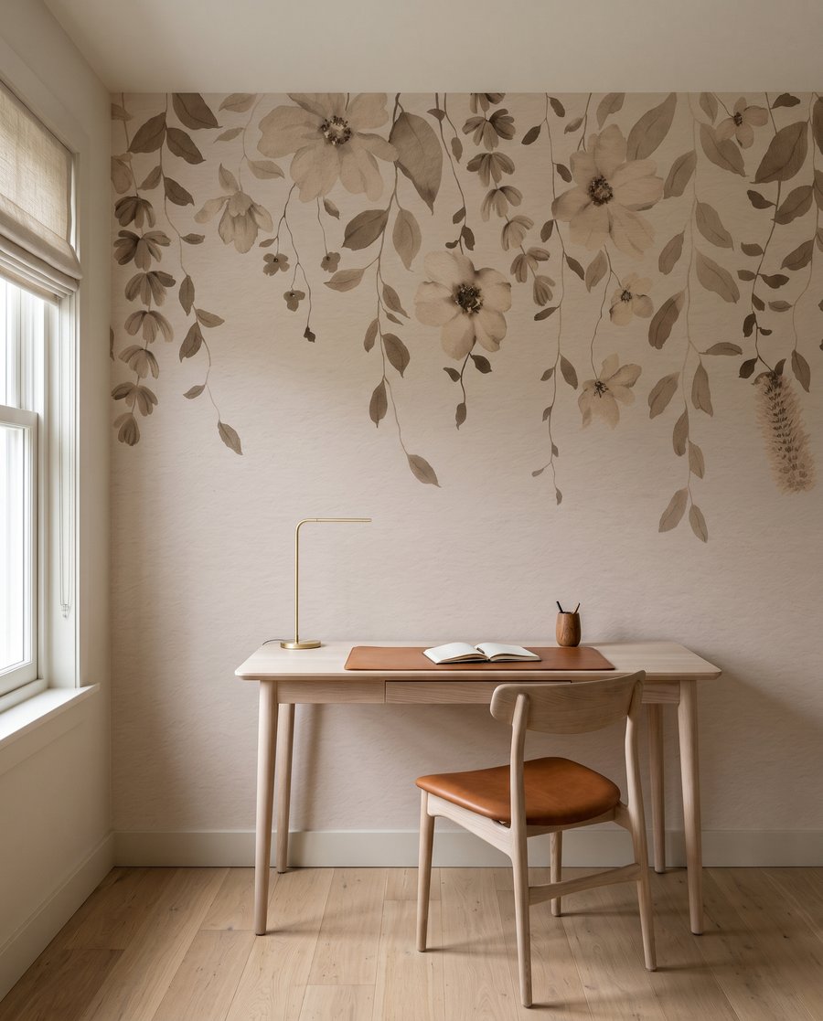 Guirlandes fleuries suspendues — intérieur 1