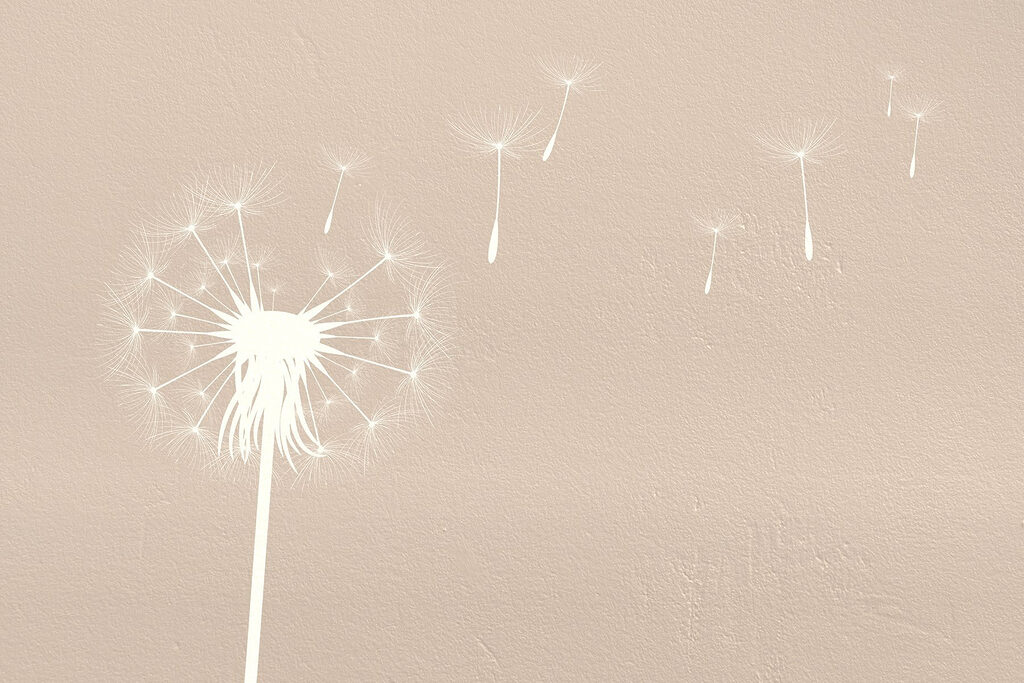 Pissenlit au vent — motif complet