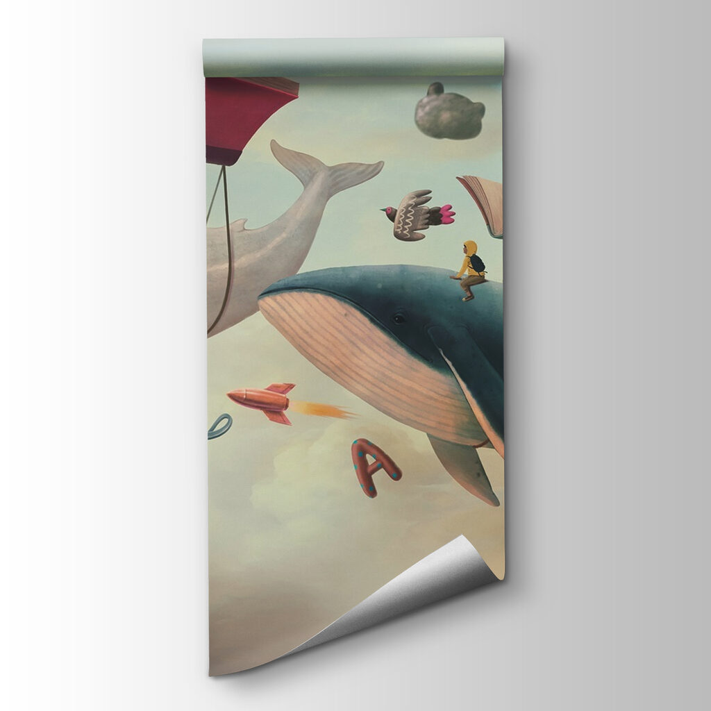 Baleines parmi les livres — vue du produit