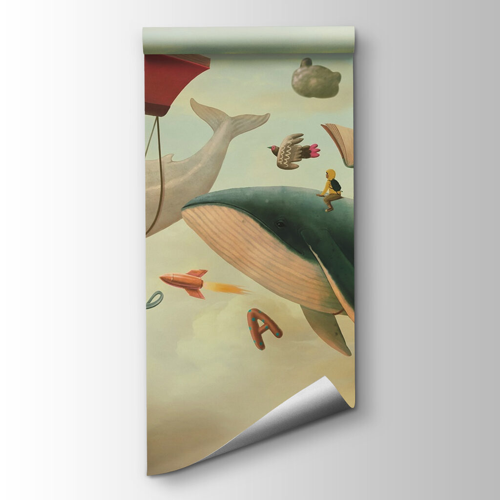 Baleines parmi les livres — vue du produit