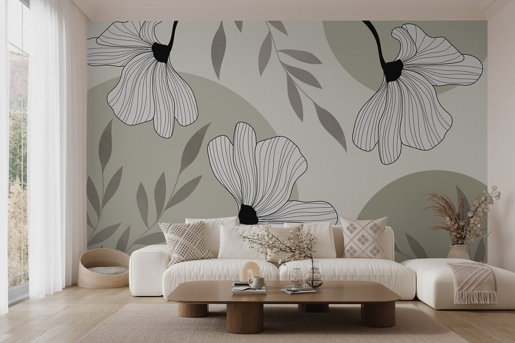 Fleurs aux pétales rayés dans un intérieur