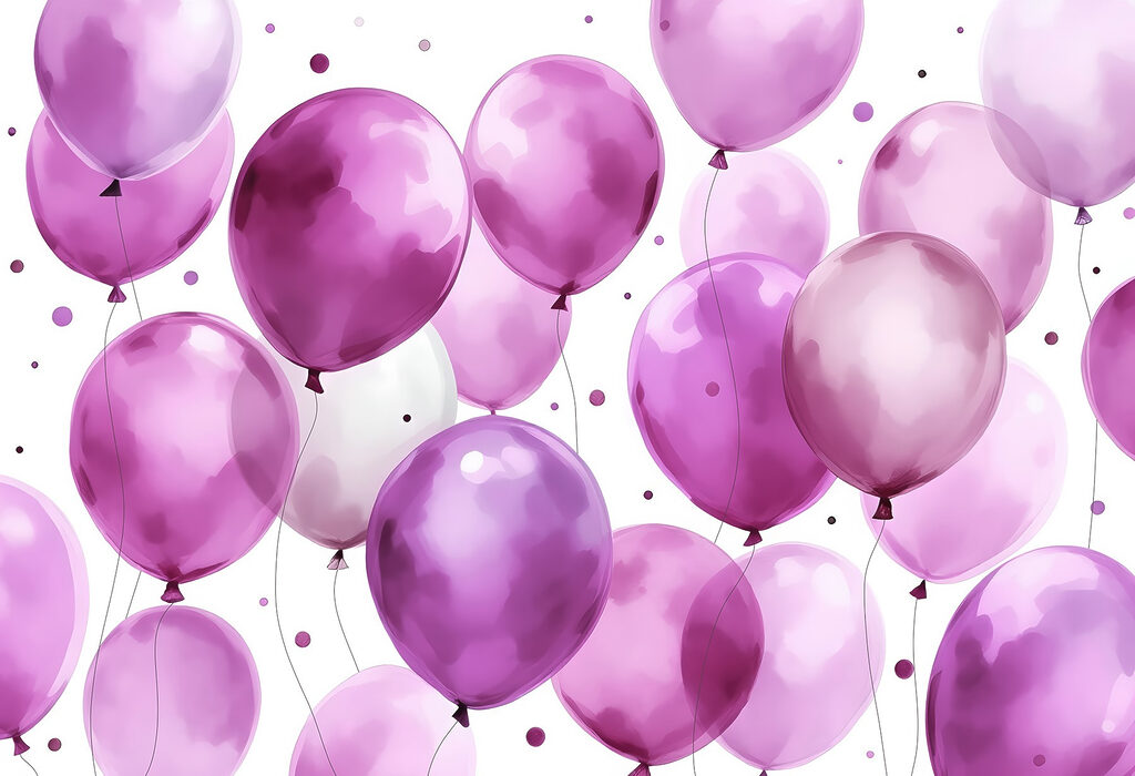 Ballons et confettis — motif complet