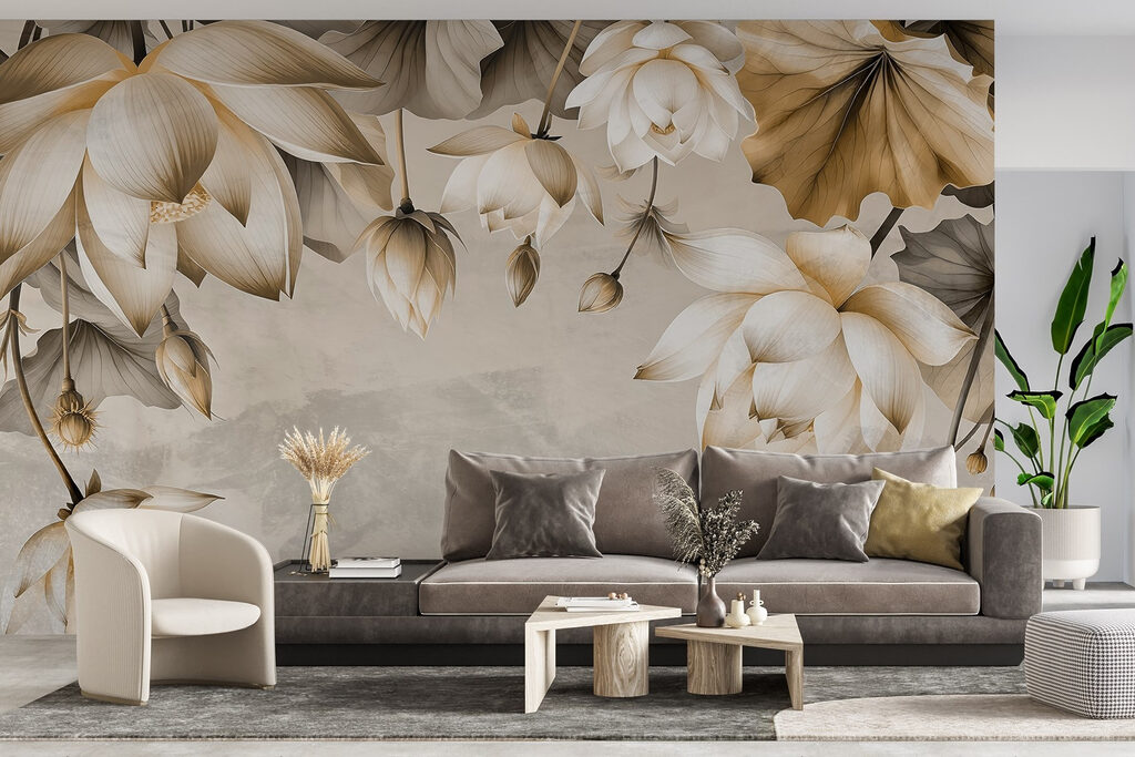Corolles en bordure dans un intérieur