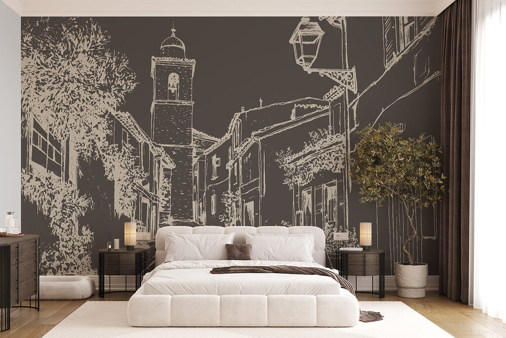 Rue de village dessinée — intérieur 1