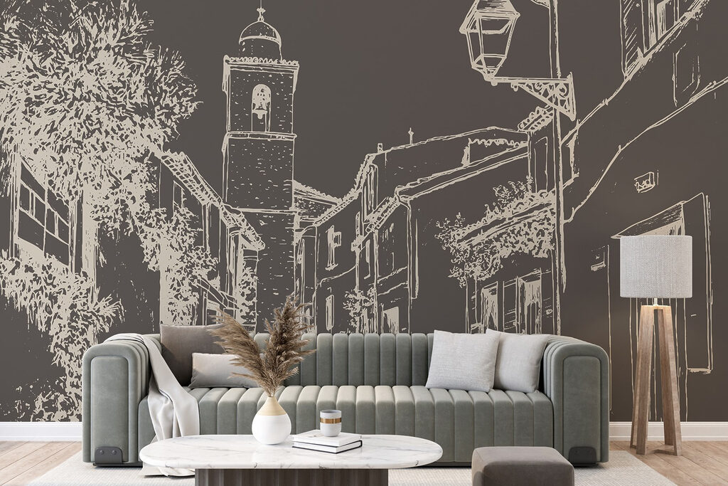 Rue de village dessinée — intérieur 3